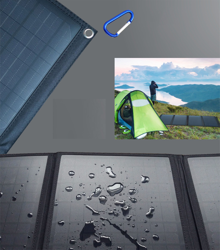 Paidu Folding solar panel Folding 5V12V mobile phone notebook outdoor power 40W storage solar folding bag