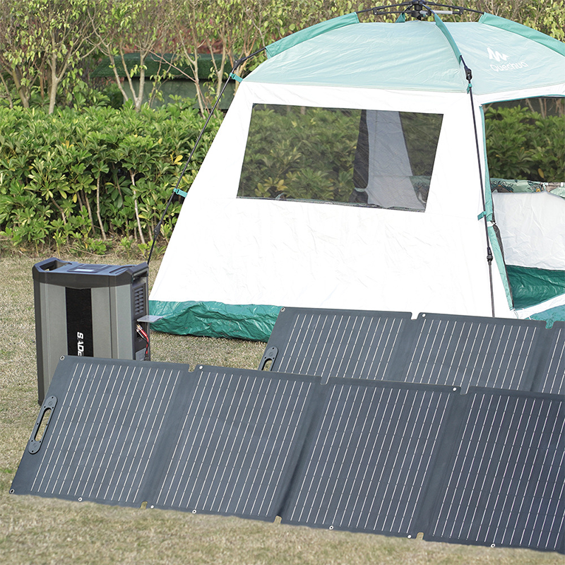 Three fold outdoor ETFE Waterproof process 200W Solar folding bag portable solar photovoltaic panels